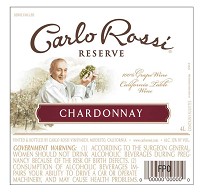 Carlo Rossi Chardonnay Label Adel