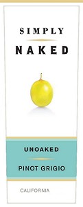 Simply Naked Pinot Grigio Unoaked Label Adel