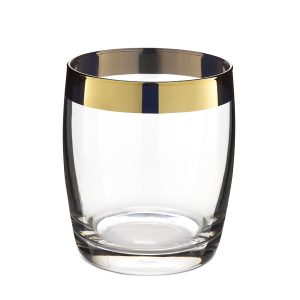 Danuta Gold Trim Double Rocks Glass