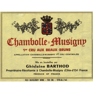 Barthod Chambolle Musigny 1er Cru Aux Beaux Bruns Label