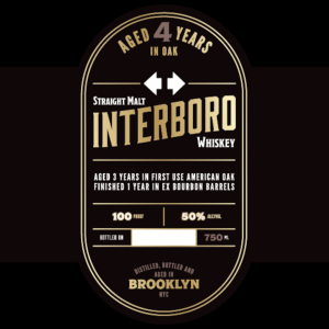 Interboro Straight Malt Whiskey 4 Years Old 50 Abv