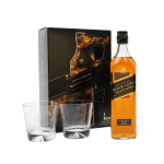 Johnnie Walker Black 12yr Blended Scotch Whiskey Gift Set With Two Highball Glasses