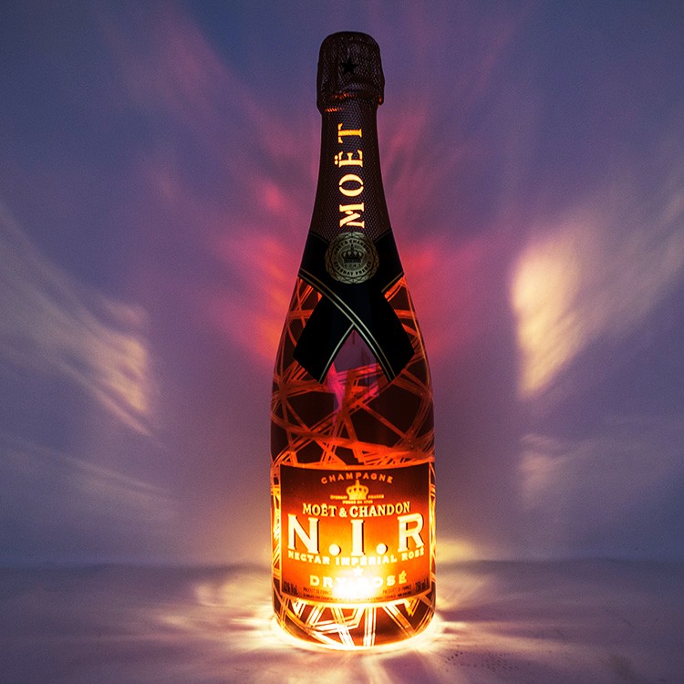 Moet & Chandon Nectar Imperial Rose Light Up Bottle 750ml
