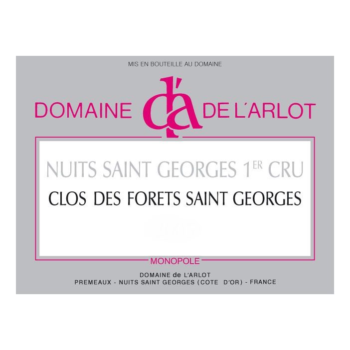 Domaine de l’Arlot, Nuits-Saint-Georges Premier Cru, Clos des Forets Saint-Georges Label Domaine de l’Arlot, Nuits-Saint-Georges Premier Cru, Clos des Forets Saint-Georges Label